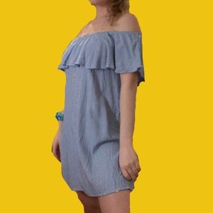 Striped off the shoulder dress